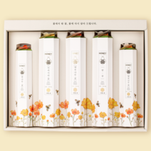 -23.5 프리미엄 꽃꿀 5종 선물세트 Honey in flower 아카시아꿀 야생화꿀 밤꿀 피나무꿀 대추나무꿀 때죽나무꿀 잡화꿀 상견례 선물 답례품, 구성2 (대추나무), 세로(2023 꿀빛~)