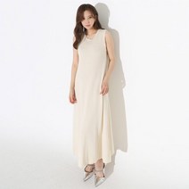코지 깔끔 베이직 기본 민소매 나시 브이넥 니트 롱원피스