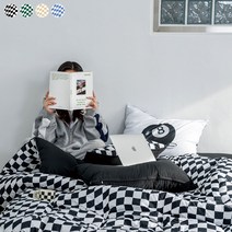 무드 체커보드 항균 먼지없는 스트라이프 사계절 차렵이불 SS Q