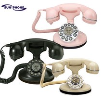 뉴썬 빈티지 엔틱전화기 유선전화기, NS-1970, 블랙