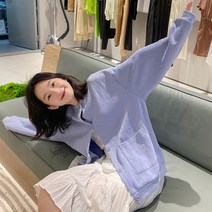 고등학생 중학생 이쁜 개성있는 가을패션 대학생 데이트룩 여학생후드집업 경량 오버핏 여성후드티