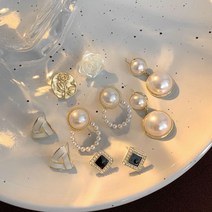 꽃소담 Pearl ear ring ZYZC9500 S925 실버 바늘 귀걸이 세트 고급 감각 2021 새로운 조수 진주 귀걸이 기질 마이너 디자인 귀걸이 여성