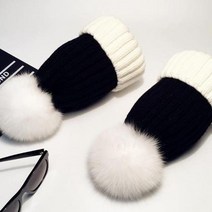 겨울 왕 방울 비니 니트 모자 털 방한 보온