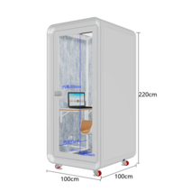 더블 노래방 부스 작업실 드럼 피아노 연습실 방음 이동식 고밀도 가정용 녹음 음악 학원, 100x100x220