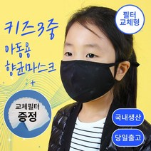 교체필터마스크 아동용 귀끈조절 어린이 마스크소형 교체필터포함 숨쉬기편한 3d입체디자인 조이할리, 1개, 1개