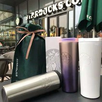 차쿠 스타벅스 에치드 텀블러 티스푼4종세트 선물포장, 블랙+티스푼4종세트+파우치+쇼핑백