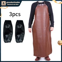 CNTCSM 용접 앞치마 + 1 쌍 슬리브 안전 작업복 방수 내화 남여 공용, 보여진 바와 같이, 하나