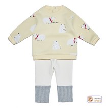 [밍크뮤ch] 22년 F W (YE)폴라베어상하복 32C1361002 유아외출복 백일 돌 선물 어린이집 기모맨투맨 레깅스