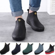남자 발목 장화 반장화 남우화 PVC 고무 패션 작업 레인부츠