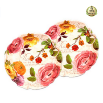 라이브잇 Xier Flower Trays 멜라민 원형 레이스쟁반 1p, 18개, 장미