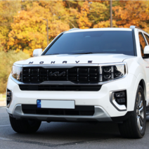 포원 기아 모하비 엠블럼 튜닝 프론트 본넷 휀다 레터링 투톤 몰딩 마크, 도어휀다 중형 - 티타늄 실버