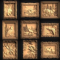 우드라우터 머신 기계 9개 동물 프레임 3d STL 형식 모델 파일 CNC 라우터 3D 프린터 Artcam Aspire bass, 한개옵션0