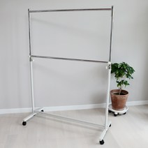 코코디피 히어로 옷가게 이동식 2단행거 옷걸이 튼튼한 이단 헹거 행거, 가로 120cm+철바퀴(2개 브레이크+2개 노브레이크)
