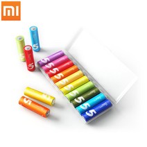 보조밧데리10 개/몫 원래 XIAOMI ZMI ZI5 AA lkaline 배터리 무지개 일회용 키트 카메라 마우스 키보드 컨, 01 1.5V