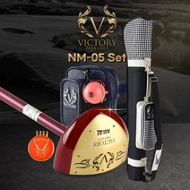 빅토리 파크골프채 NM-05 6종세트(파크골프채 골프백 파우치 볼빅공 볼마커 볼홀더), 퍼플, 블랙&화이트, 네이비