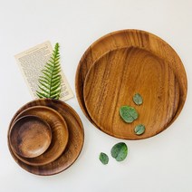 우드 원형 트레이 나무 쟁반 아카시아 원목, 우드원형트레이 25cm, 1개