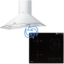 하츠 연동형 주방후드 뉴침니 화이트 NCH-90WH+전기레인지 전기쿡탑 인덕션 하이라이트 하이브리드, NCH-90WH+하이브리드 362