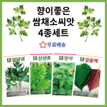 향이좋은 쌈채소씨앗 4종세트 / 당귀 깻잎 방아 신선초 / 일당귀 잎들깨 방아잎 신선초 명일엽 배초향 종자 씨 나물
