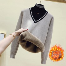 앙반팔니트 여성의류 마름질 전문점 궤짝을 치우다 반목 스웨터 일체 융털 이너웨어 이너니트 2955891509