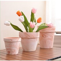 솔솔플랜트 마블 토분 화분+받침세트