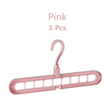 9 홀 행거 회전 미끄럼 방지 접이식 접이식 접이식 가정용 공간 절약 옷 걸이 건조 랙 옷, 하나, 1PCS Pink