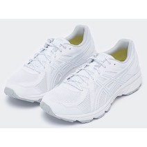 슈마커 [ ASICS_M 조그 100T 발 볼 슬림_보통 남성용 올화이트 런닝화 ]