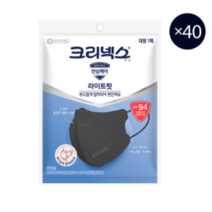 크리넥스 라이트핏 마스크 대 성인용 KF94, 10개입, 블랙, 4개