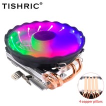 TISHRIC-4/6 히트 파이프 CPU 쿨러 팬 라디에이터 4 핀 PWM 인텔 LGA2011 115X 1700 775 X79 X99 AM3 AM4 용 RGB 냉각, 01 LGA115X1200-1700-775, [08] 1 Fan 4 Heat Pipes