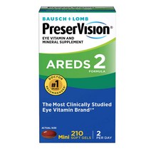 PreserVision Bausch & Lomb AREDS 2 Formula 바슈롬 프리저비젼 아레즈2 포뮬라 아이 비타민 멀티 미네랄 210소프트젤, 1개, 210정