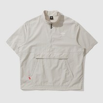 [국내백화점판] UMBRO 엄브로 24신상 클래식 반팔 스탠넥 아노락 셋업 (베이지)
