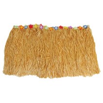 테이블 스커트 Hawaiian Luau Flower Grass Garden Wedding Party Beach Decor 카키, [01] 276 x 30cm, [01] Khkai