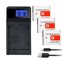 배터리호환 소니 사이버 샷 DSCW100 DSCWX1 DSCH50 DSCH55 DSCH3 DSCH7 DSCH9 H10 H20 용 NPBG1 1400mAh NP BG1 FG1, 07 1Charger 3Battery, 1Charger 3Battery, 1개