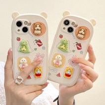 핫티몰 귀여운 입체 선풍기 동물 캐릭터 인형 젤리 TPU 아이폰 케이스
