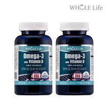 [홀라이프] 오메가3와 비타민D EPA+DHA 1200 12개월(2병) 미국직수입, 상세 설명 참조, 상세 설명 참조