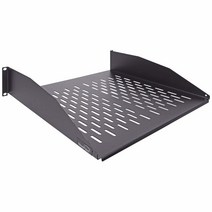 Navepoint 2U 48.3cm(19인치) 범용 통기성 랙 마운트 캔틸레버 고정 서버 캐비닛 선반 40.6cm(16인치) 딥 블랙