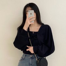 나시가디건세트 민트 퍼프 크롭 볼레로 리본 가디건