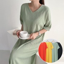 비비드글램 레이디 브이 원피스 4color 루즈핏 쿨원단 빅사이즈