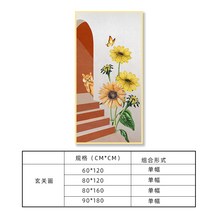 멋진 대형 해바라기액자 여름 현관입구 침실 돈들어오는그림 유화 해바라기 그림 액자 사진 감성 아파트현관인테리어 현관에두면좋은그림, XG-9092-9102-7, 90x180, 고귀한 블랙(알루미늄 합금 멘트 액자)