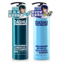 다슈 데일리 패스트 탈모증상 완화샴푸 500ml + 안티헤어로스 단백질 트리트먼트 500ml, 1세트