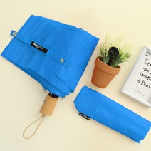 미치코런던 3단 파스텔 우드 솔리드 자동우산