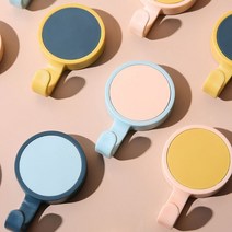 달빛마켓 파스텔 접착식 회전 고리 후크, 1개, 핑크+스카이