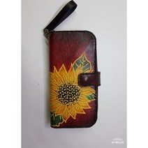 [광주 예인공방] 해바라기 통가죽 폰케이스 - 지퍼형