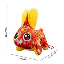 Bunny Doll Cute Chinese Year Rabbit Stuffed Animal Plush Toy Lunar Zodiac Gifts for Spring Festival, [02] D