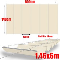 캠핑용 차박용 그늘막 스카이어닝 테라스 천막 Tewango-커스텀 퍼걸라 웨이브 그늘 캐노피 야외 방수 천막, 06 1.46x6m