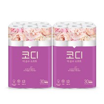 코디 더 순수 소프트 27m 30롤 2팩 가정용 자취생 부드러운 고급 두루마리 프리미엄