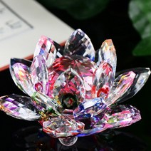 유리문진 크리스탈 오브제 크리스탈 연꽃 유리 그림 문진 장식 풍수 컬렉션 90mm, 04 D