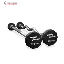 바디포스 TPU 우레탄 10각 고정식 바벨 일자바 컬바 10kg~30kg, 컬, 10kg