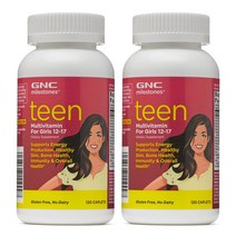 GNC teen Multivitamin For Girls 틴 멀티비타민 여자 청소년 120정 2개, 2병