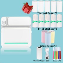 출력 무선 휴대용 미니 감열식 프린터 BT 연결 안드로이드 iOS 라벨, [08] green-sticker 10pcs