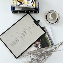 A5 A4 포니 원목 우드 카페 메뉴판 클립보드 스탠드 테이블, 도토리 A5 가로형